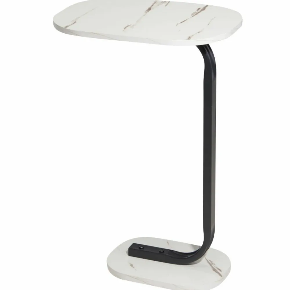Stolik boczny z blatem w białym marmurze h59 cm * HowHomely