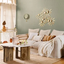 Stolik Coppa podstawa drewno blat marmur * Atmosphera Discount