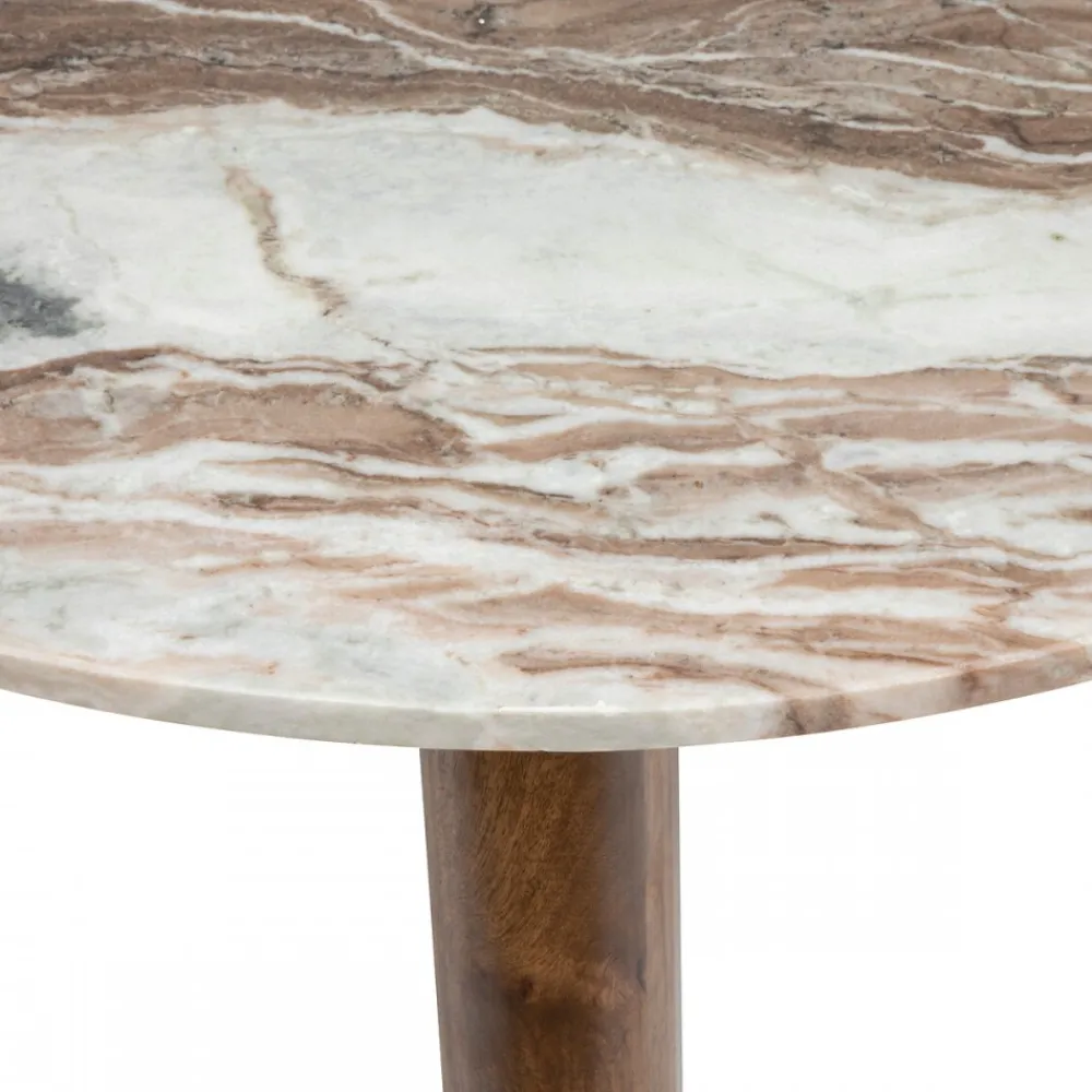 Stolik Coppa podstawa drewno blat marmur * Atmosphera Discount