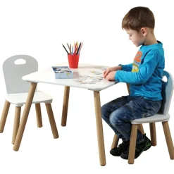 Stolik dziecięcy z krzesełkami Boho 55 x 55 cm x 45 cm * Kesper Discount