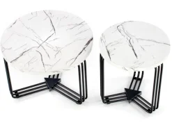 Stolik kawowy Antica White Marble 55 cm * Halmar