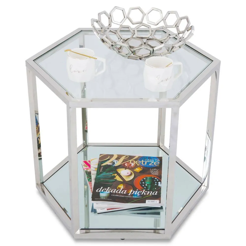 Stolik kawowy Cube Silver * HowHomely Best