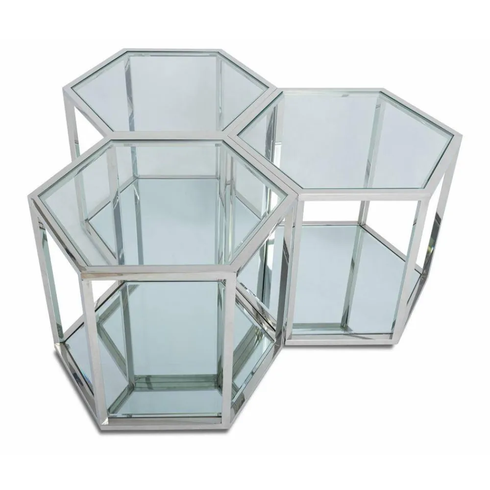 Stolik kawowy Cube Silver * HowHomely Best