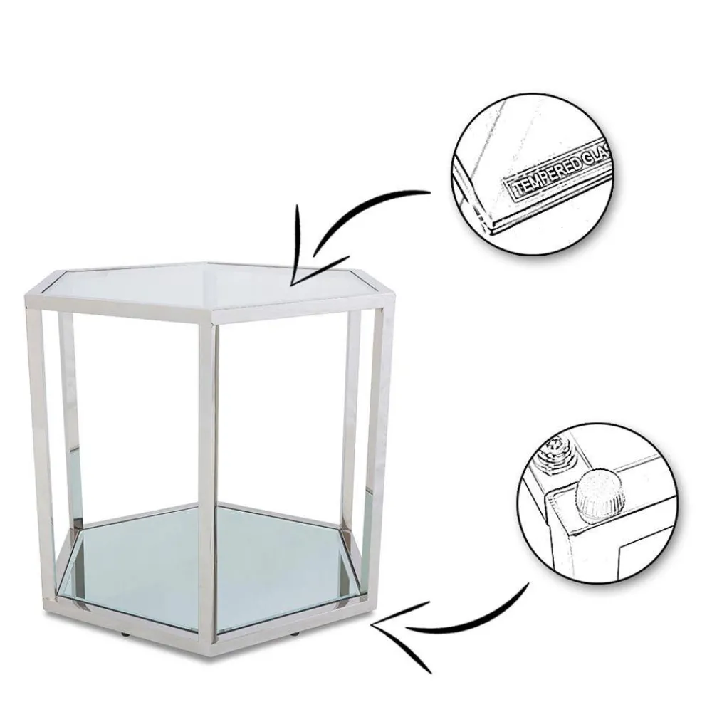 Stolik kawowy Cube Silver * HowHomely Best