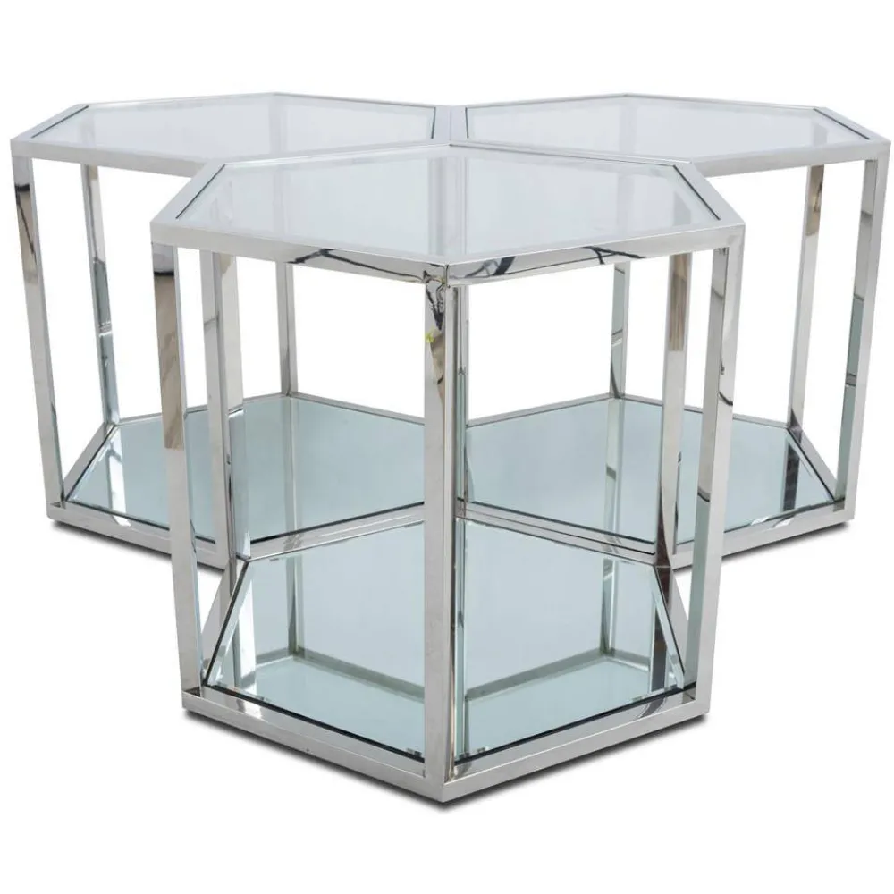 Stolik kawowy Cube Silver * HowHomely Best