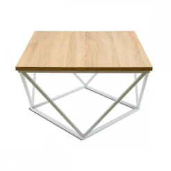 Stolik kawowy Curved 60 cm biały jasny * HowHomely