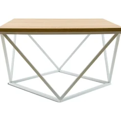 Stolik kawowy Curved 60 cm biały jasny * HowHomely