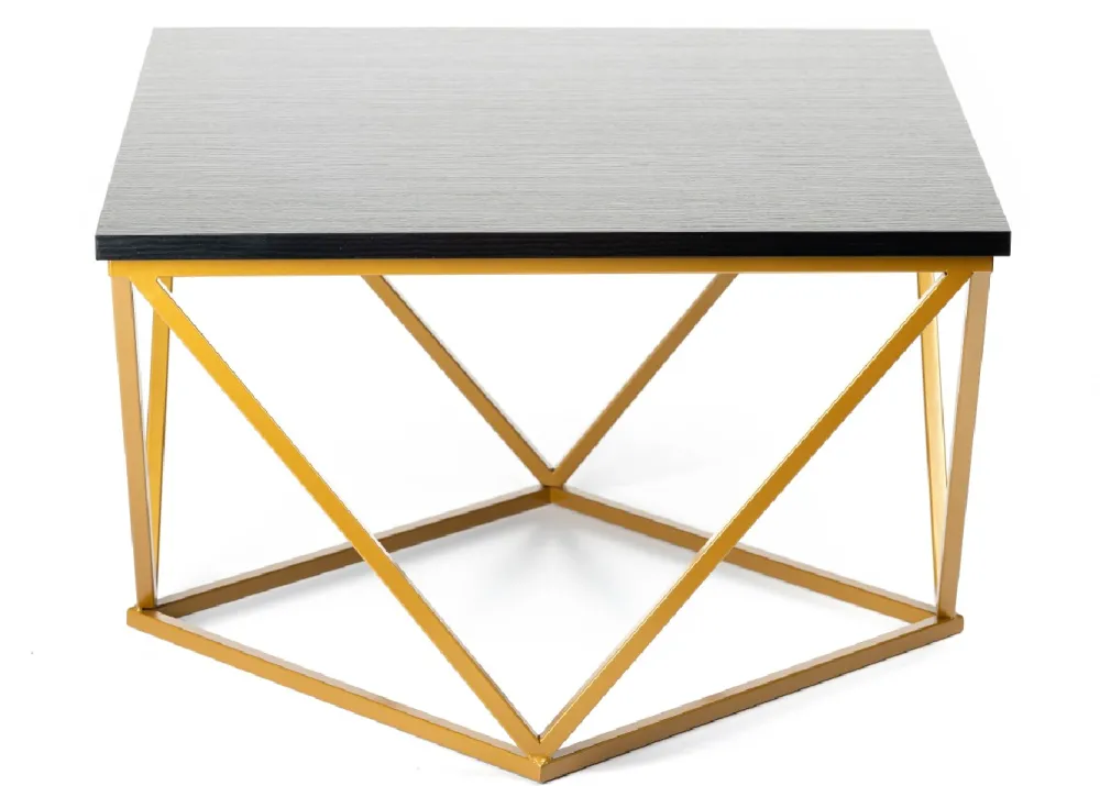 Stolik kawowy Curved 60 cm złoto czarny * HowHomely Best