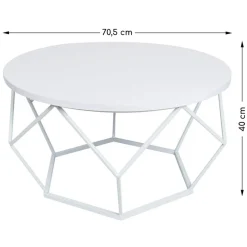 Stolik kawowy Diamond 70 cm biały GLAMOUR * HowHomely Outlet