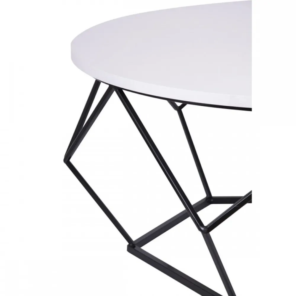 Stolik kawowy Diamond 90 cm czarno biały LOFT * HowHomely Best
