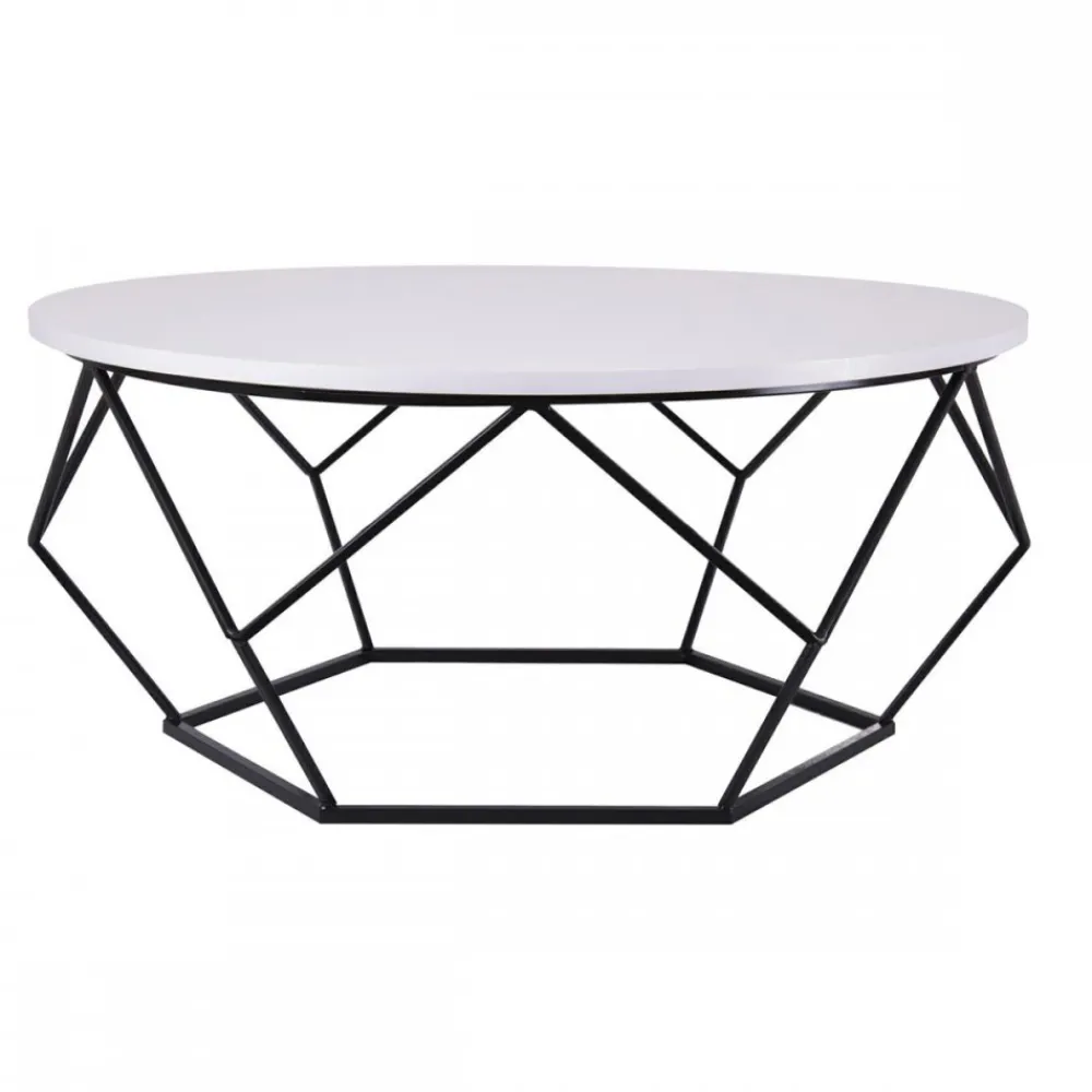 Stolik kawowy Diamond 90 cm czarno biały LOFT * HowHomely Best