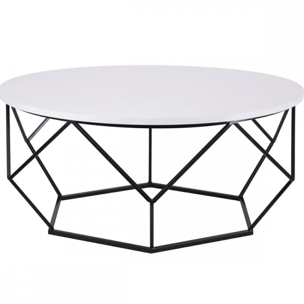 Stolik kawowy Diamond 90 cm czarno biały LOFT * HowHomely Best