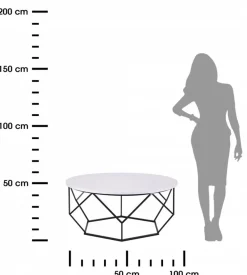 Stolik kawowy Diamond 90 cm czarno biały LOFT * HowHomely Best