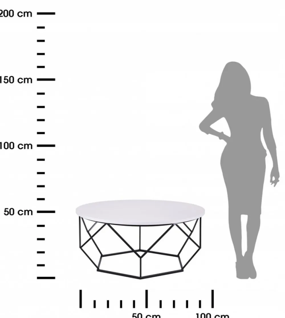 Stolik kawowy Diamond 90 cm czarno biały LOFT * HowHomely Best