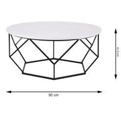 Stolik kawowy Diamond 90 cm czarno biały LOFT * HowHomely Best