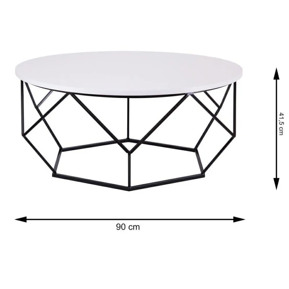 Stolik kawowy Diamond 90 cm czarno biały LOFT * HowHomely Best