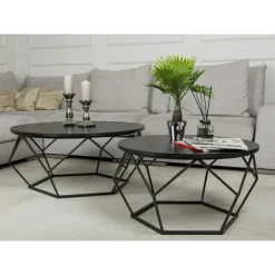 Stolik kawowy Diamond 70 cm czarny LOFT * HowHomely