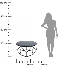 Stolik kawowy Diamond 70 cm czarny LOFT * HowHomely