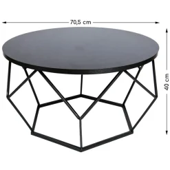 Stolik kawowy Diamond 70 cm czarny LOFT * HowHomely