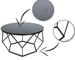 Stolik kawowy Diamond 70 cm czarny LOFT * HowHomely