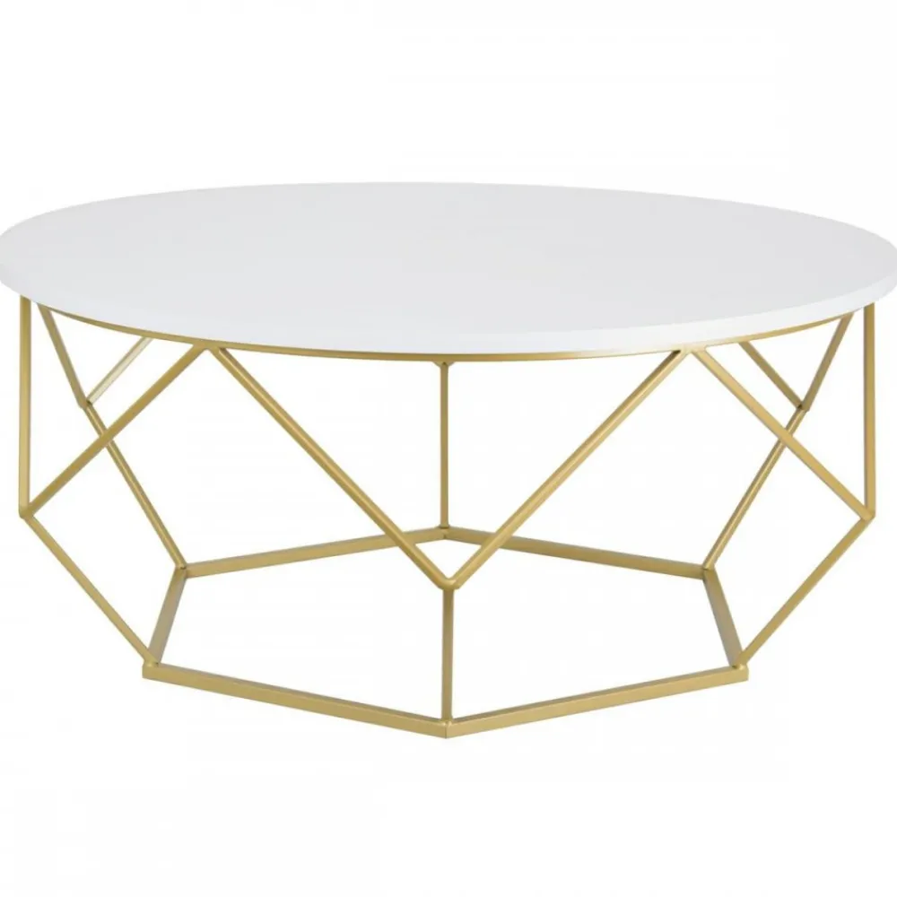 Stolik kawowy Diamond 90 cm złoto biały GLAM * HowHomely Best