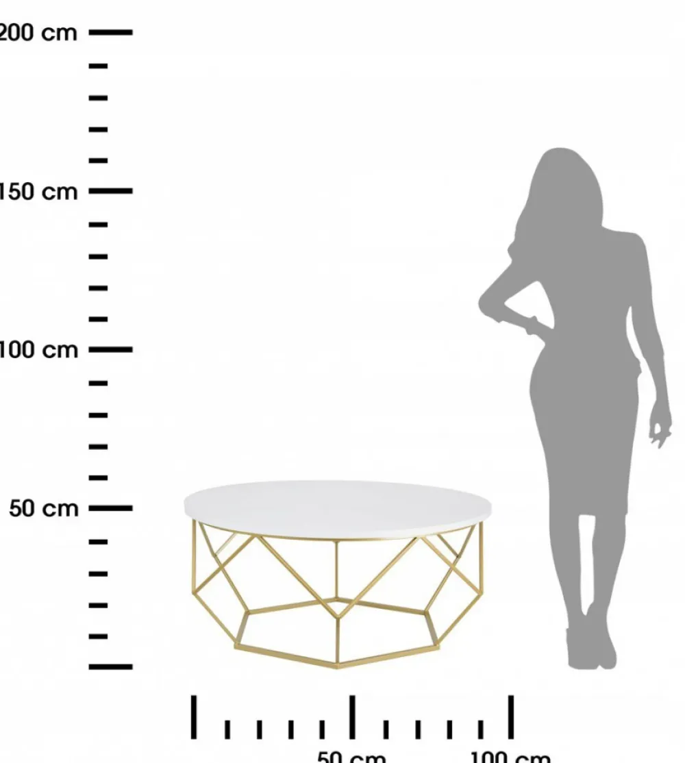 Stolik kawowy Diamond 90 cm złoto biały GLAM * HowHomely Best