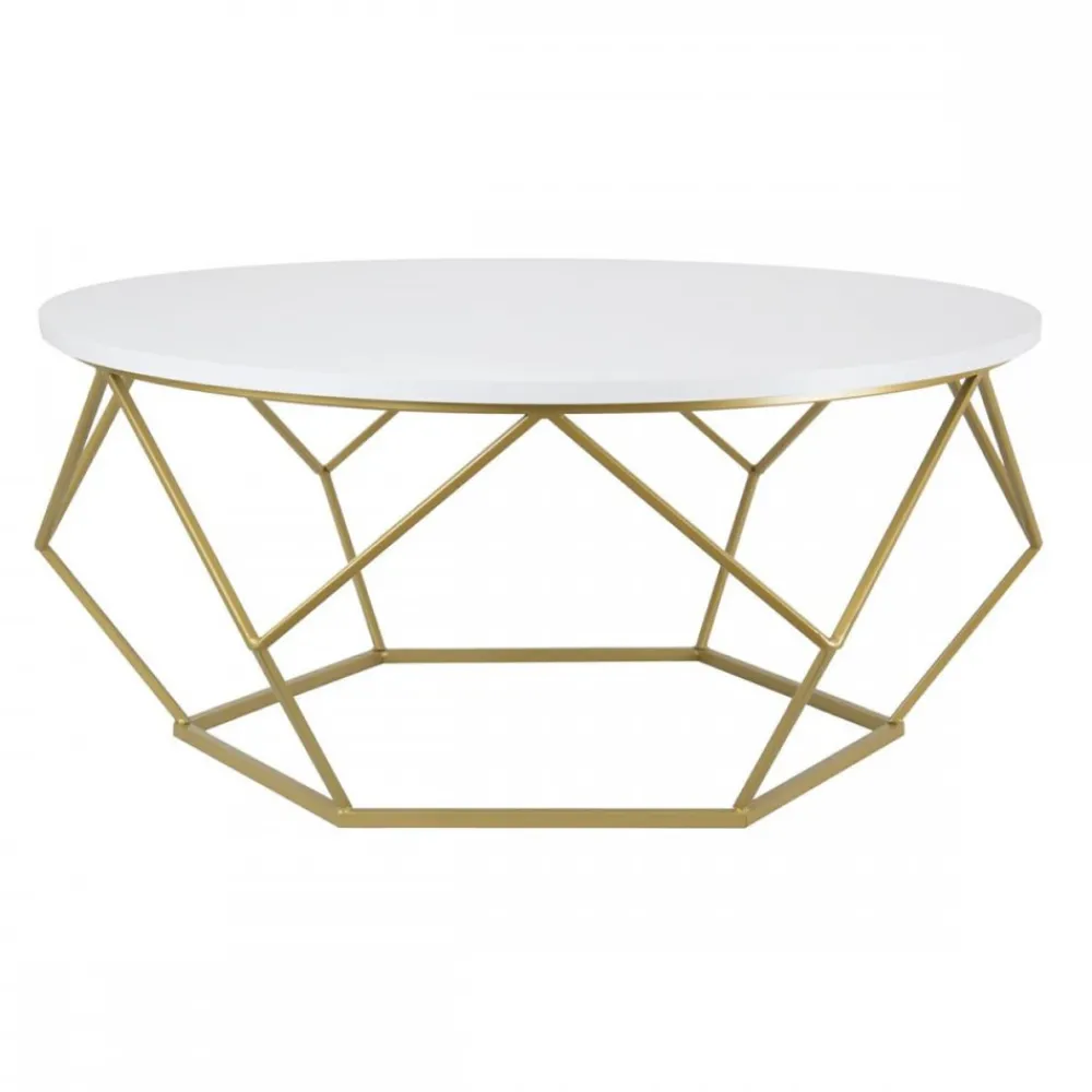 Stolik kawowy Diamond 90 cm złoto biały GLAM * HowHomely Best