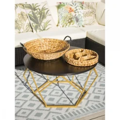 Stolik kawowy Diamond 70 cm złoto czarny LOFT * HowHomely Best