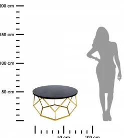 Stolik kawowy Diamond 70 cm złoto czarny LOFT * HowHomely Best