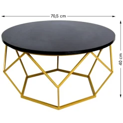 Stolik kawowy Diamond 70 cm złoto czarny LOFT * HowHomely Best