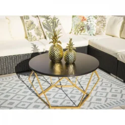 Stolik kawowy Diamond 70 cm złoto czarny LOFT * HowHomely Best
