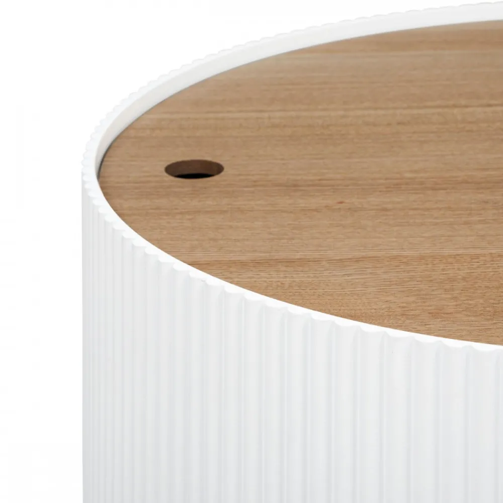 Stolik kawowy Enola biały śr. 55 cm * Atmosphera Discount