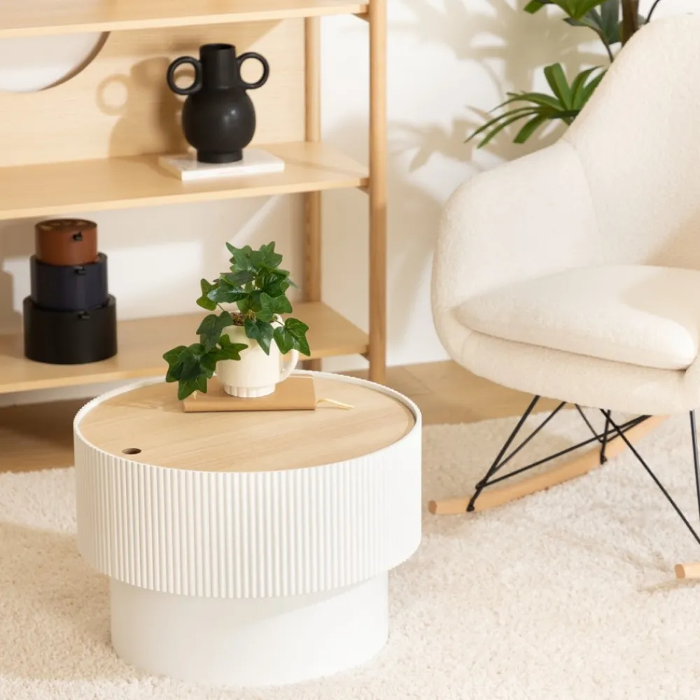 Stolik kawowy Enola biały śr. 55 cm * Atmosphera Discount
