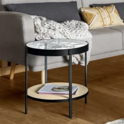 Stolik kawowy Meca z zegarem 50 cm * Atmosphera Discount