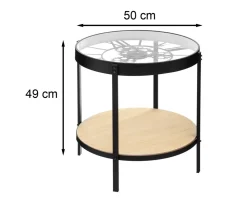 Stolik kawowy Meca z zegarem 50 cm * Atmosphera Discount