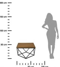 Stolik kawowy OakLoft 60cm cz. ciem. dąb * HowHomely Outlet