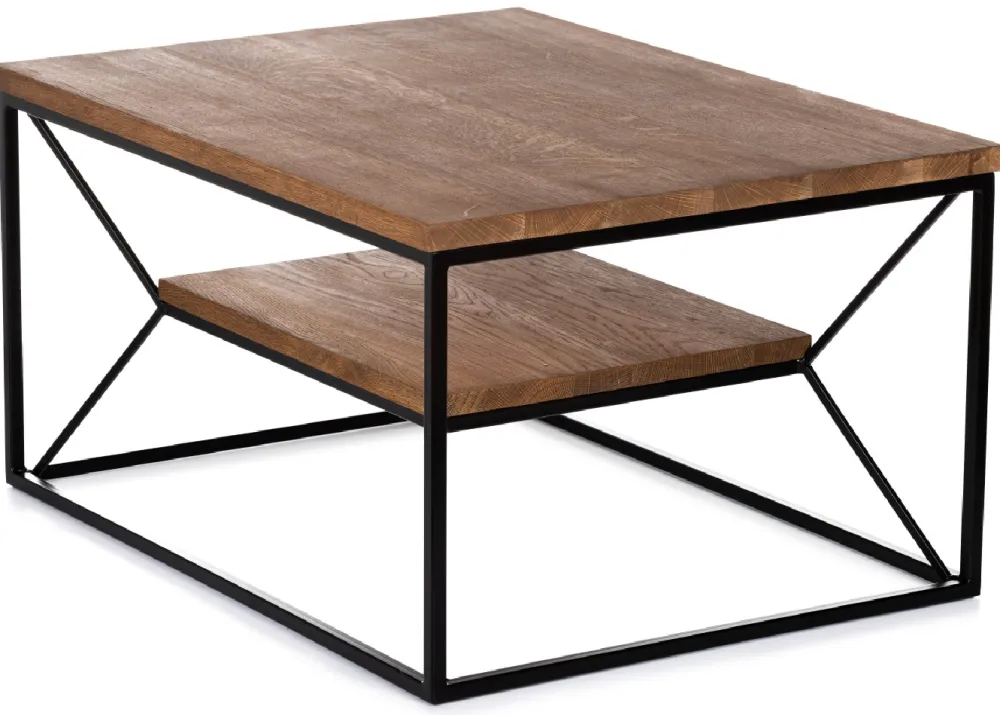 Stolik kawowy OakLoft 80 cm dębowy loft * HowHomely Best