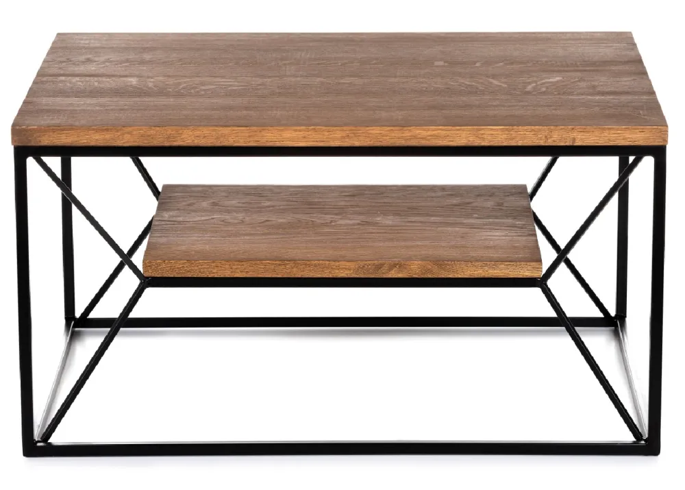 Stolik kawowy OakLoft 80 cm dębowy loft * HowHomely Best