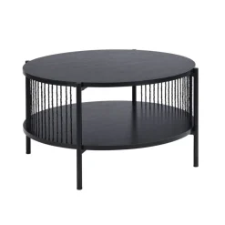 Stolik kawowy okrągły czarny MANILA 74 cm * HowHomely