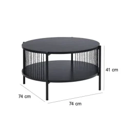 Stolik kawowy okrągły czarny MANILA 74 cm * HowHomely