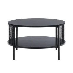 Stolik kawowy okrągły czarny MANILA 74 cm * HowHomely