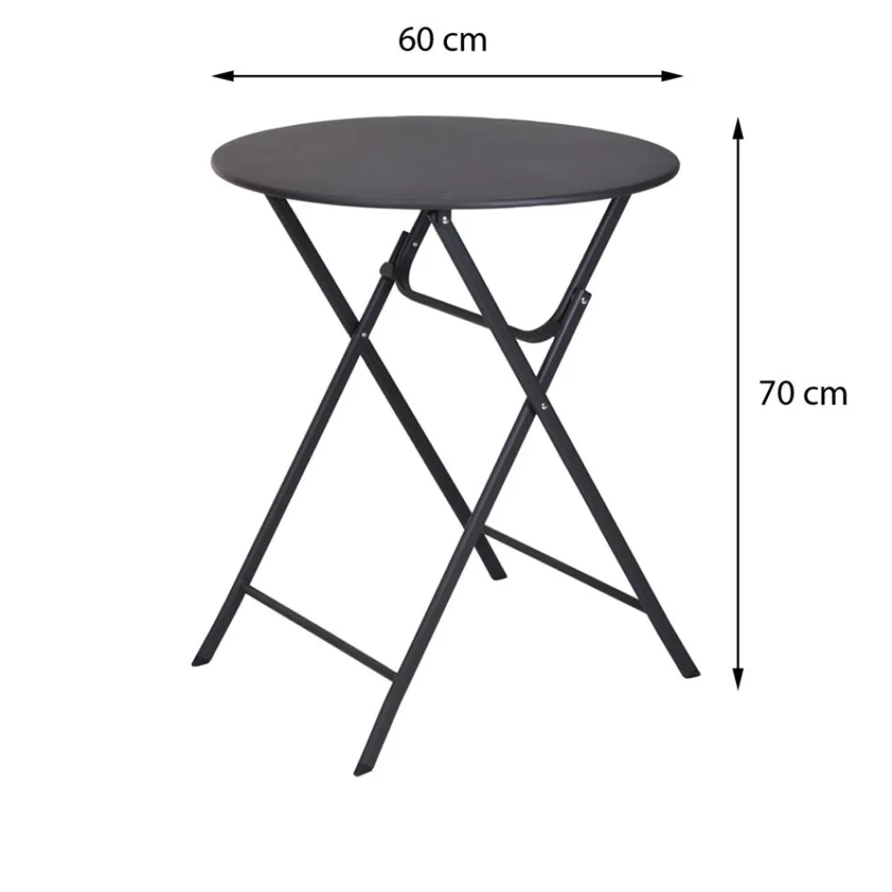 Stolik metalowy okrągły antracyt 70x60cm * H&S Decoration Hot