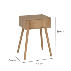 Stolik nocny NAROA z szufladką 59 cm * HowHomely New