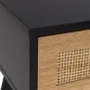 Stolik nocny z szufladką czarno-beżowy 59 cm * HowHomely