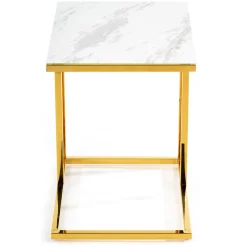 Stolik pomocnik Lurus Gold White 40 cm * HowHomely Clearance