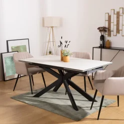 Stół rozkładany marmurowy efekt Boot * Atmosphera Discount