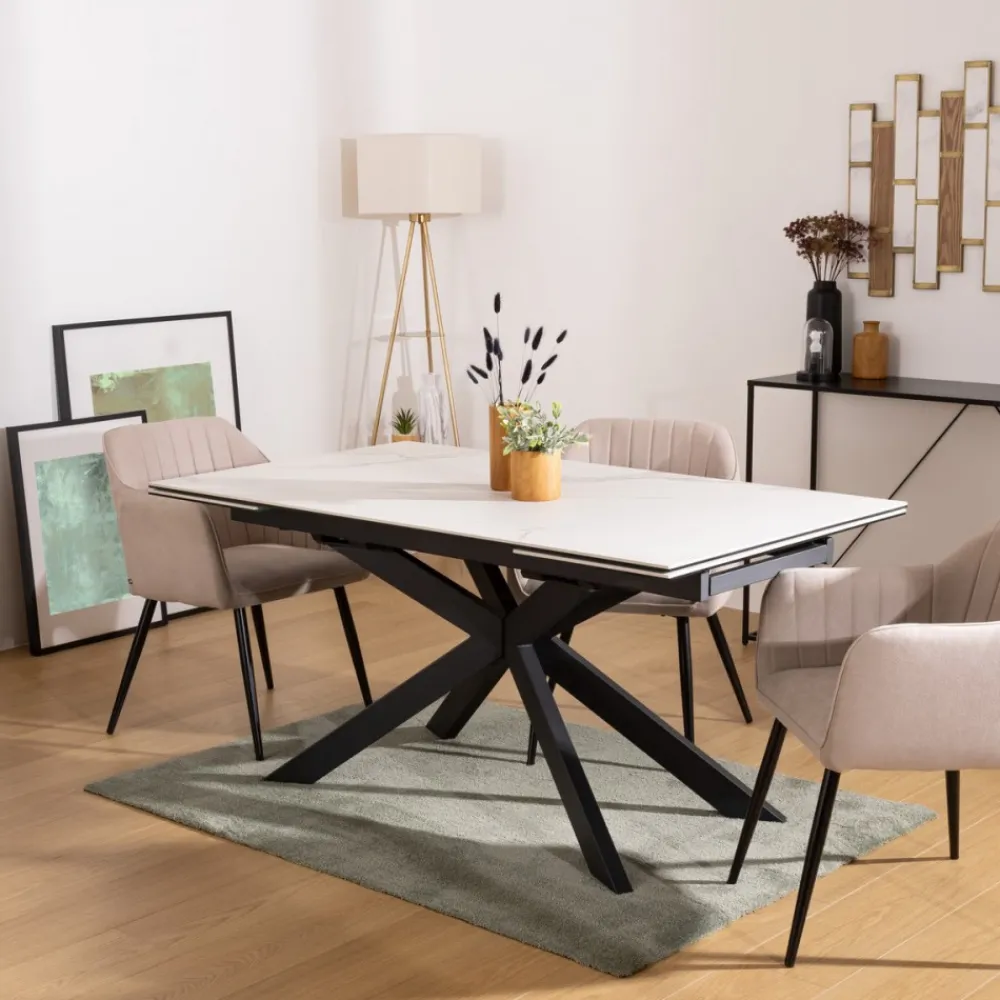 Stół rozkładany marmurowy efekt Boot * Atmosphera Discount