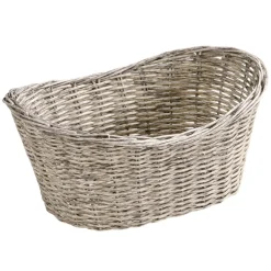 Stylowy koszyk na chleb i owoce szary pleciony 28x21xh13 cm
