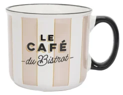 Stylowy kubek Bistrot 450 ml beżowe pasy