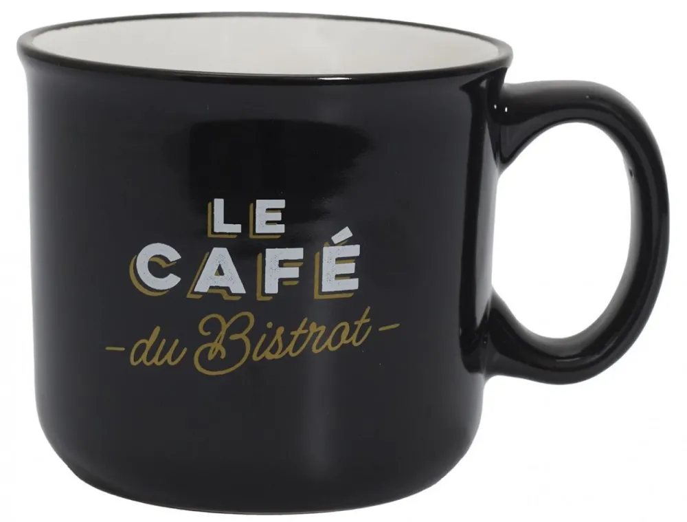 Stylowy kubek Bistrot 450 ml czarny * HowHomely Sale